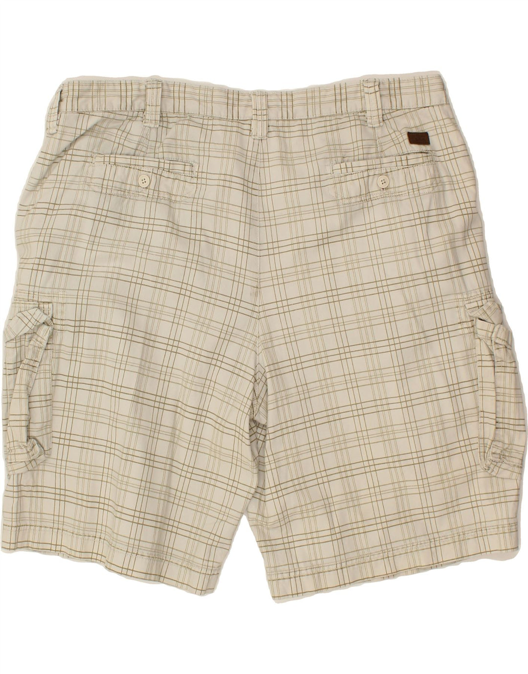 IZOD Mens Cargo Shorts W42 2XL Beige Check Cotton Vintage Izod and Second-Hand Izod from Messina Hembry 
