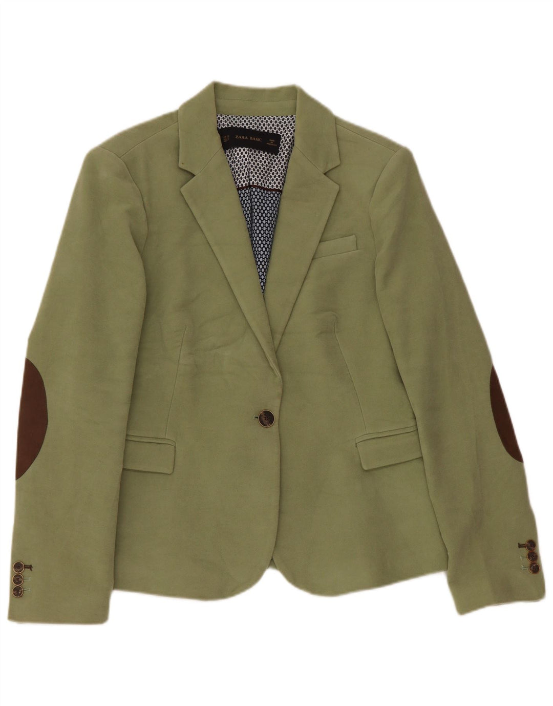 Giacca blazer da donna a 1 bottone Zara UK 18 XL cotone verde
