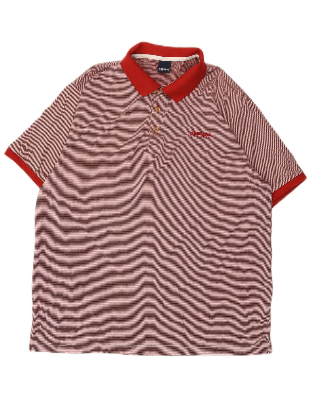 Polo da uomo Carrera 3XL in cotone a righe rosse