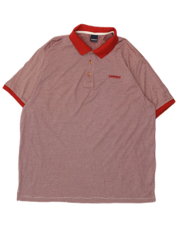Polo da uomo Carrera 3XL in cotone a righe rosse