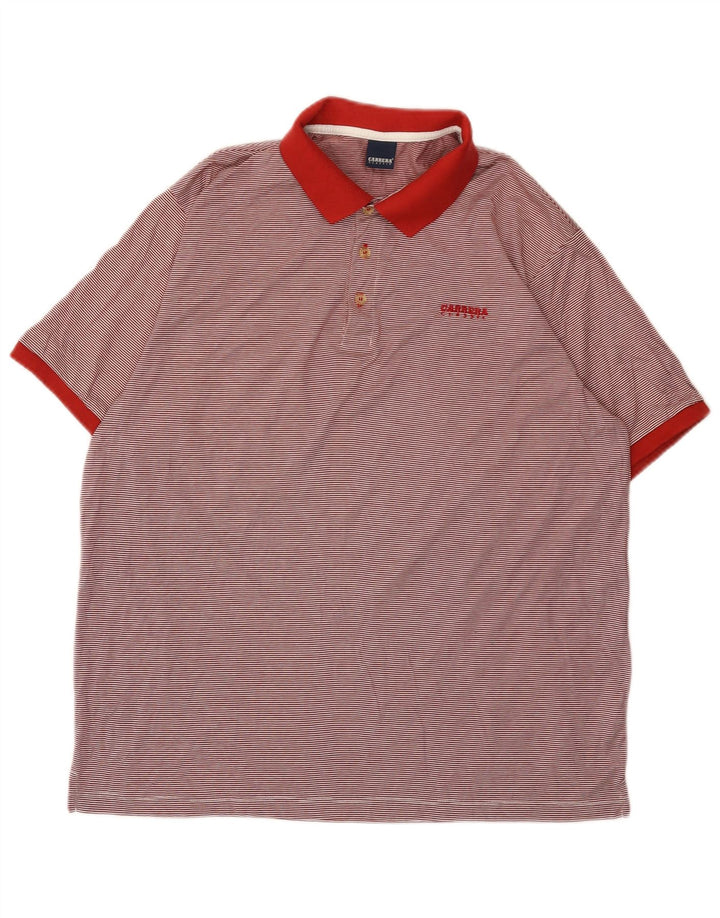 Polo da uomo Carrera 3XL in cotone a righe rosse
