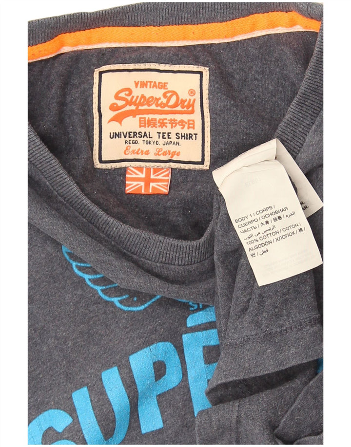 T-shirt grafica da uomo Superdry Top XL in cotone grigio