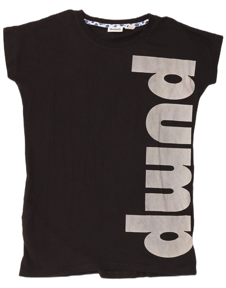 T-shirt grafica oversize Reebok da donna UK 12/14 Medium Nero