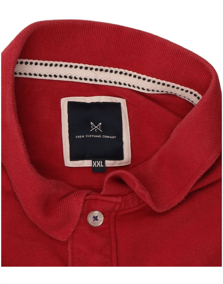 CREW CLOTHING Mens Polo Shirt 2XL Red Cotton