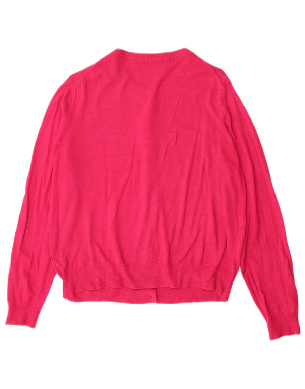 Maglione cardigan da donna Marks & Spencer UK 14 Classico in viscosa rosa medio