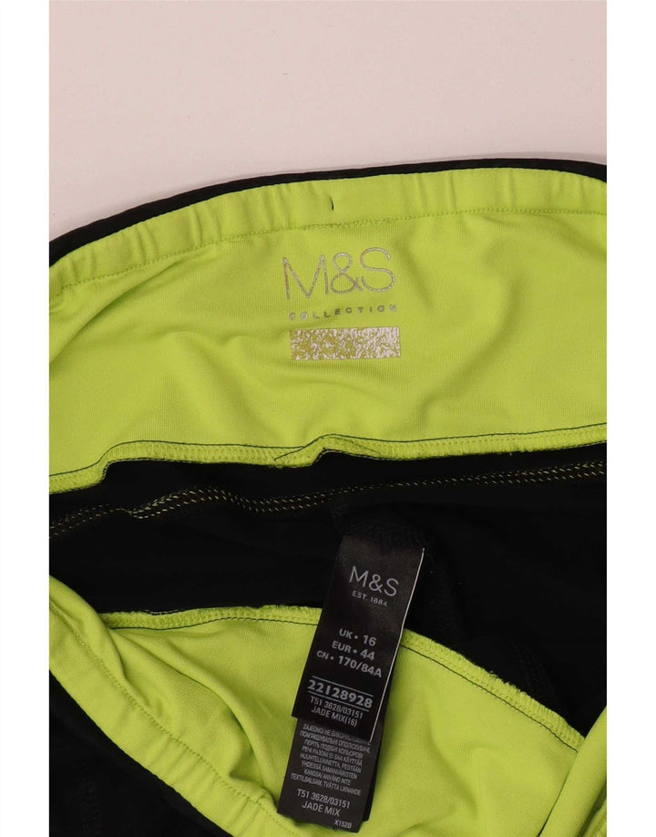 Leggings da donna Marks & Spencer UK 16 Grande poliestere geometrico nero