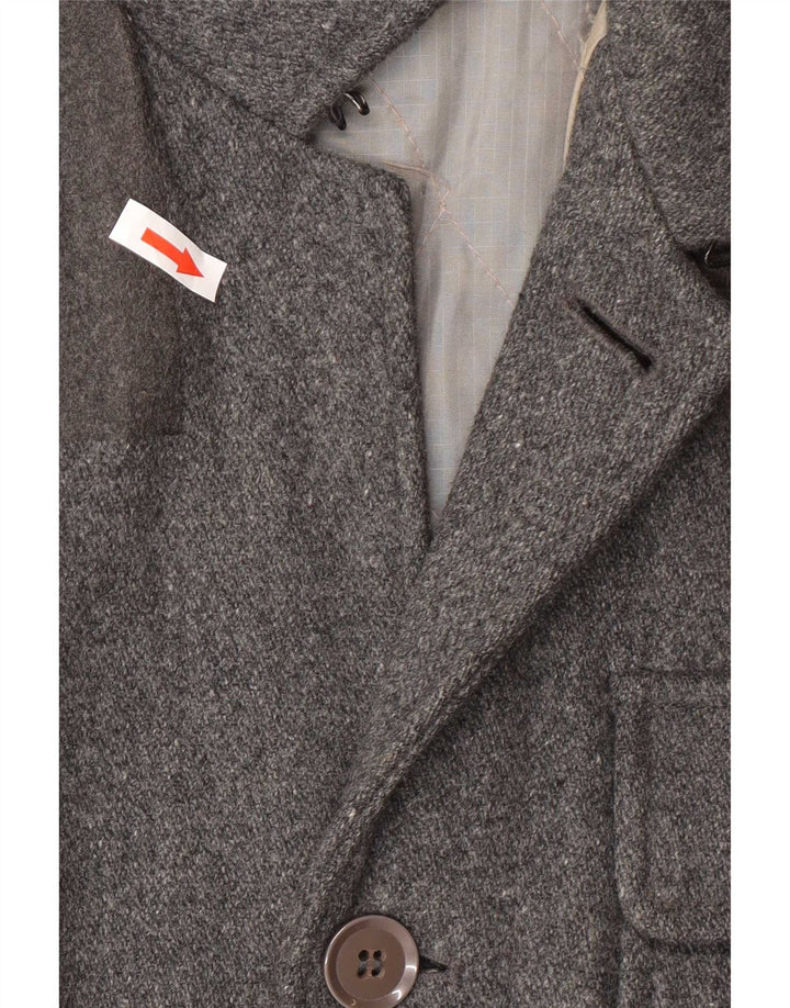 Cappotto giacca a vento a 3 bottoni da uomo Levi's UK 38 Lana grigio medio