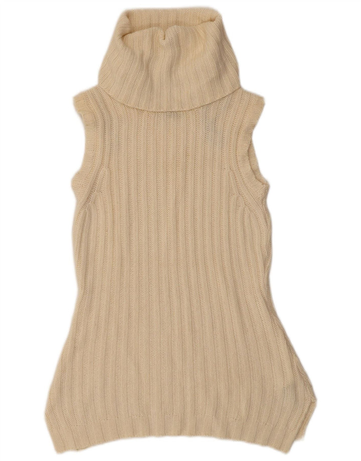 Massimo Dutti Maglione da donna senza maniche con collo alto UK 12 Beige medio