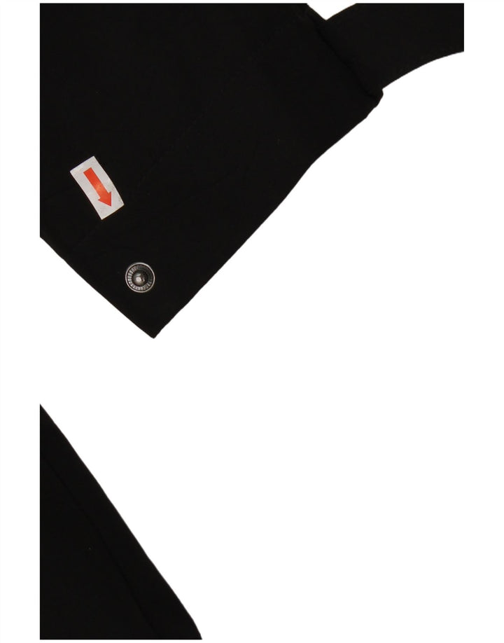 DKNY Womens Hooded Windbreaker Coat UK 16 Large Black Polyester