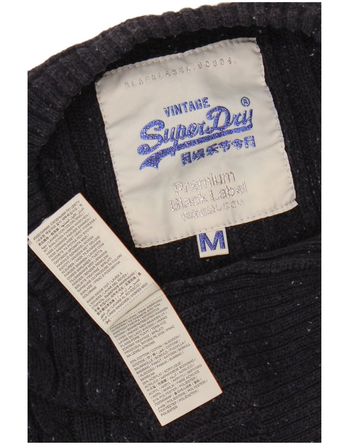 Maglione da donna con scollo a barca SUPERDRY UK 12 Cotone medio blu navy