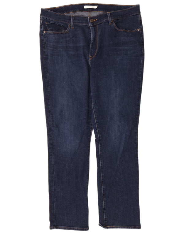 Jeans dritti a vita alta da donna Levi's US 16 2XL W33 L30 Blu Navy