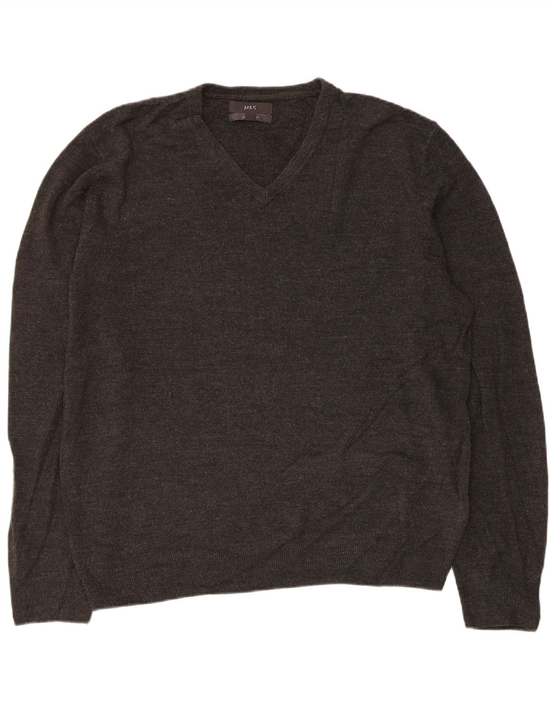 Maglione da uomo con scollo a V Marks & Spencer XL grigio acrilico