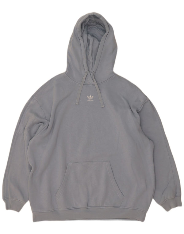 Maglione con cappuccio oversize da donna Adidas UK 12/14 Cotone blu medio