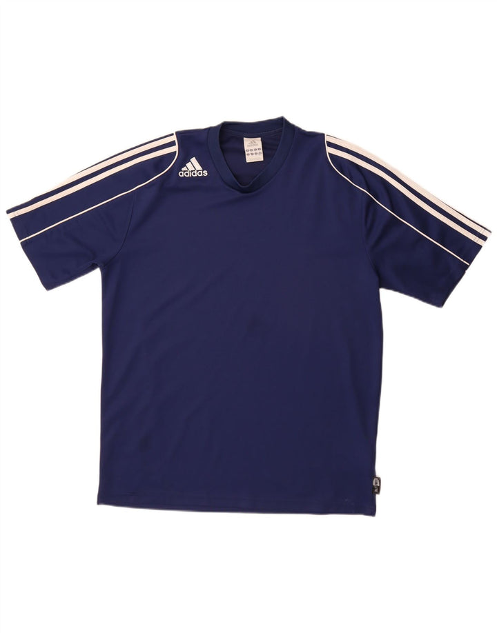 T-shirt Adidas Climalite da uomo Top medio in poliestere blu navy