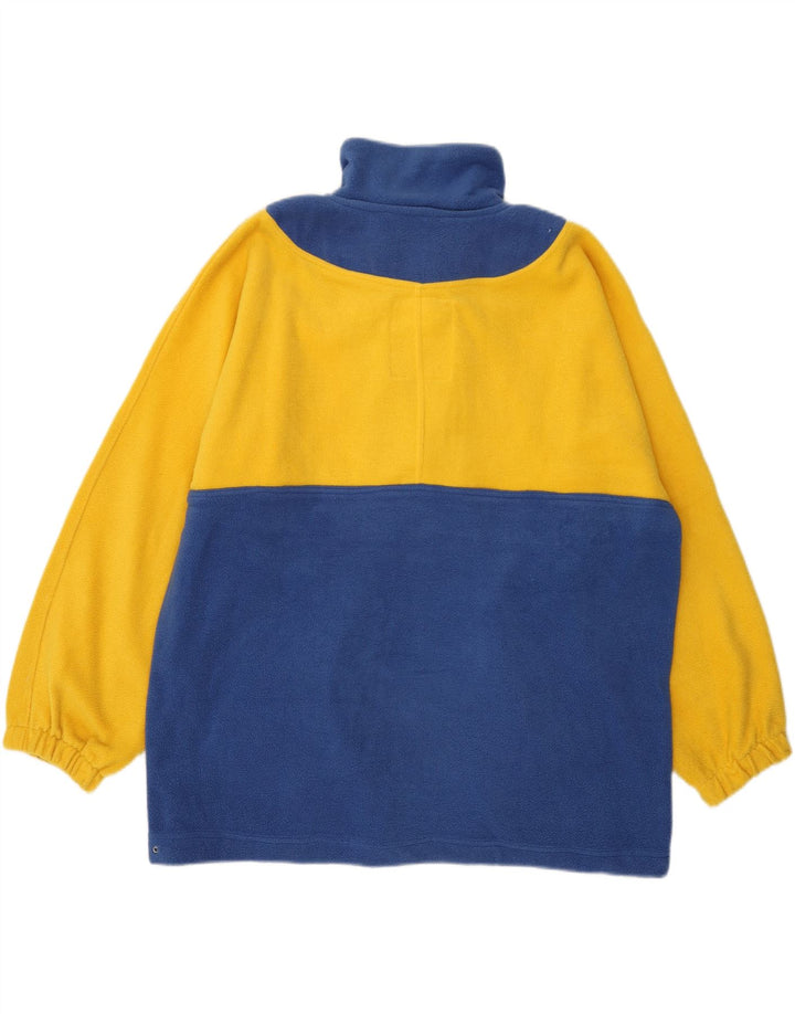 KENNINGTON Maglione in pile da uomo con zip e collo XL blu in poliestere color block