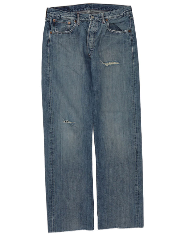 LEVI'S Jeans dritti invecchiati 501 da uomo W32 L30 Blu