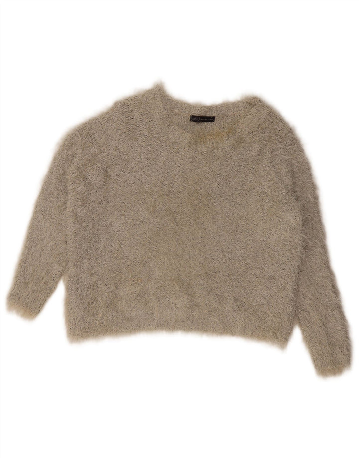 Maglione maglione con scollo a barca da donna Marks & Spencer UK 16 grande poliestere grigio