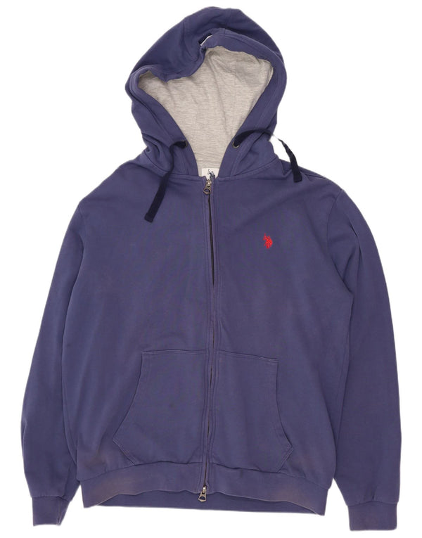 Polo Assn. Maglione con cappuccio e zip vestibilità regolare da uomo 2XL in cotone blu