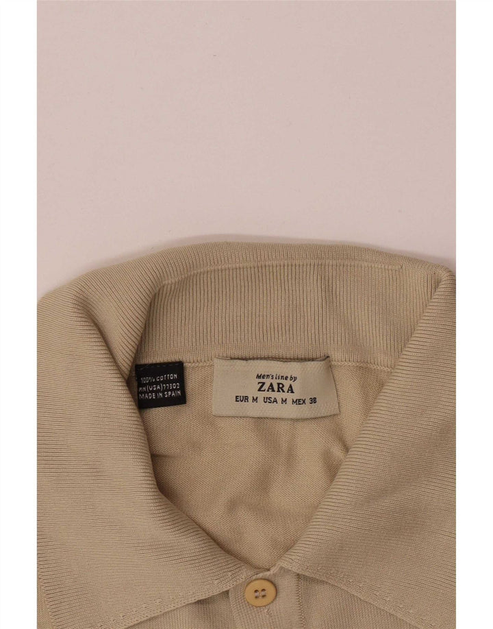 Polo da uomo Zara in cotone beige medio