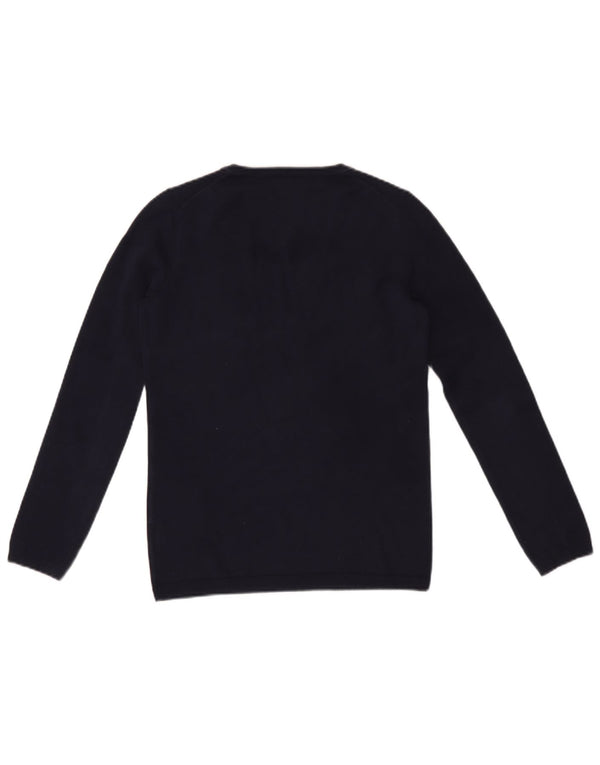Maglione maglione con scollo a V da donna Tommy Hilfiger UK 10 piccolo cotone blu navy
