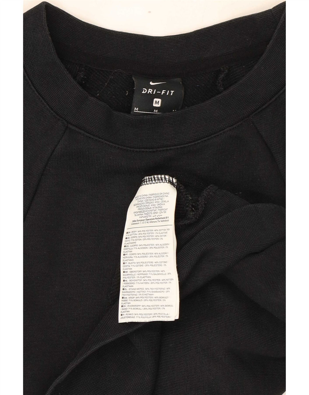 Felpa con grafica corta Nike da donna UK 14 poliestere nero medio