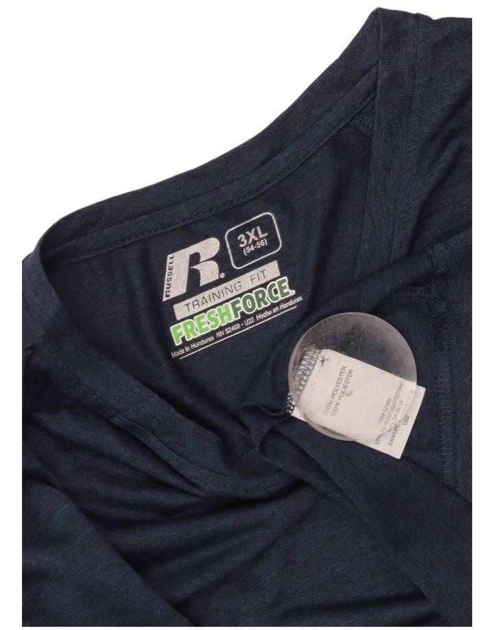 Maglia da uomo a maniche lunghe Russell Athletic 3XL poliestere blu navy
