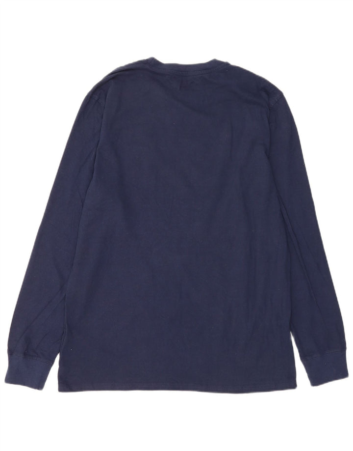 Top da uomo Champion a maniche lunghe, grande, in cotone blu navy
