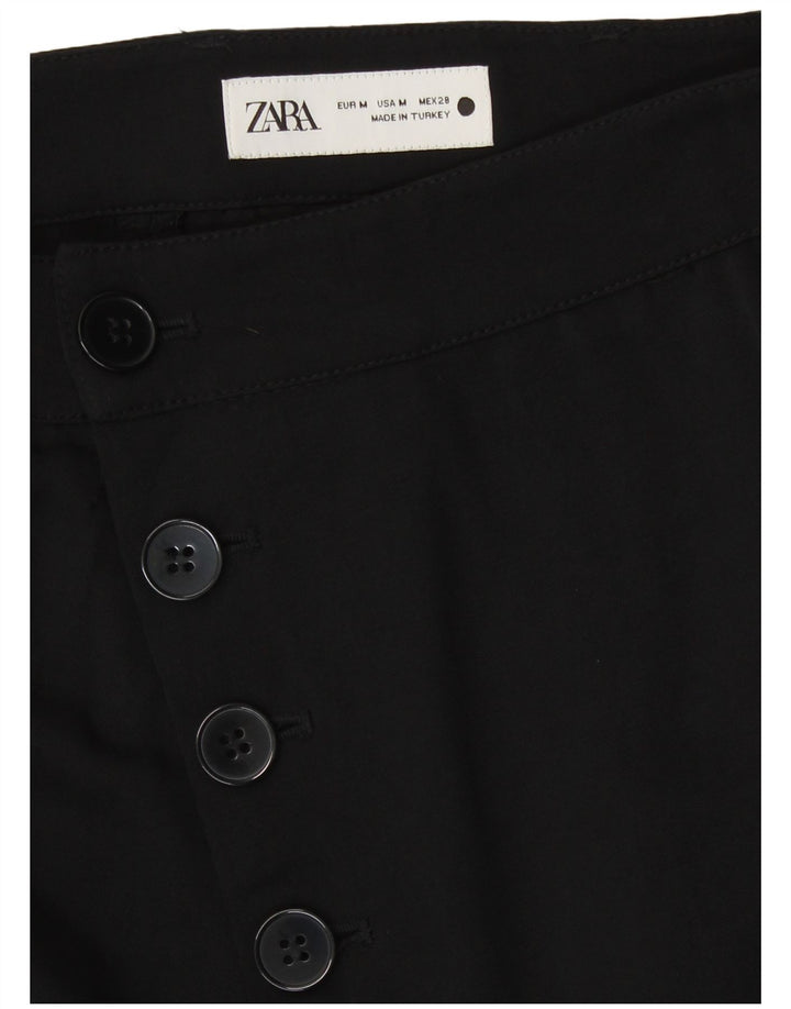 Pantaloni Capri dritti da donna ZARA medi W28 L23 Lyocell nero
