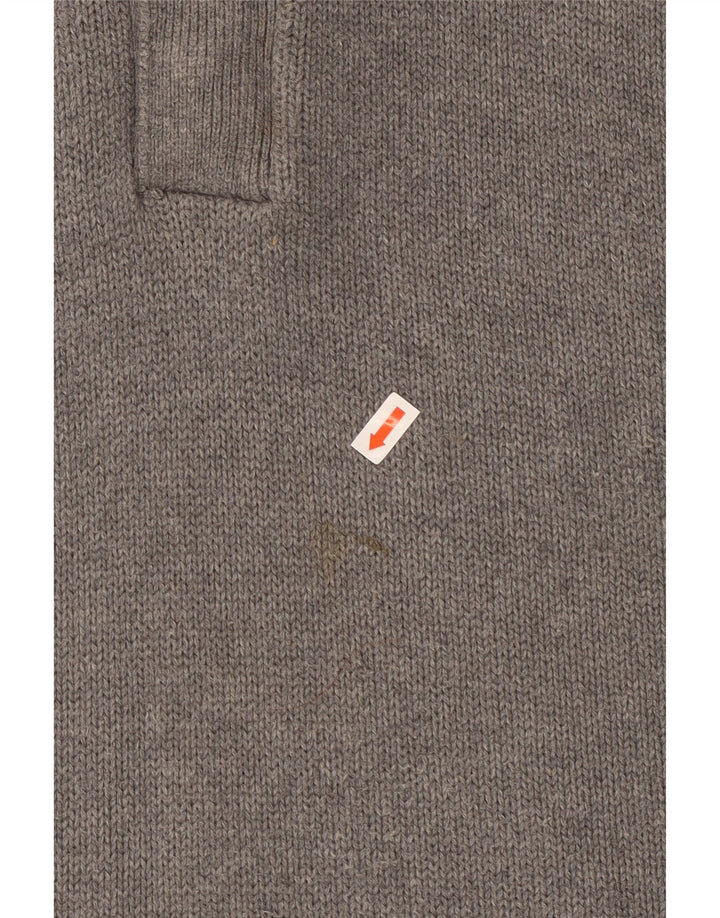 JAMES PRINGLE Maglione da uomo con collo a bottoni grande cotone grigio