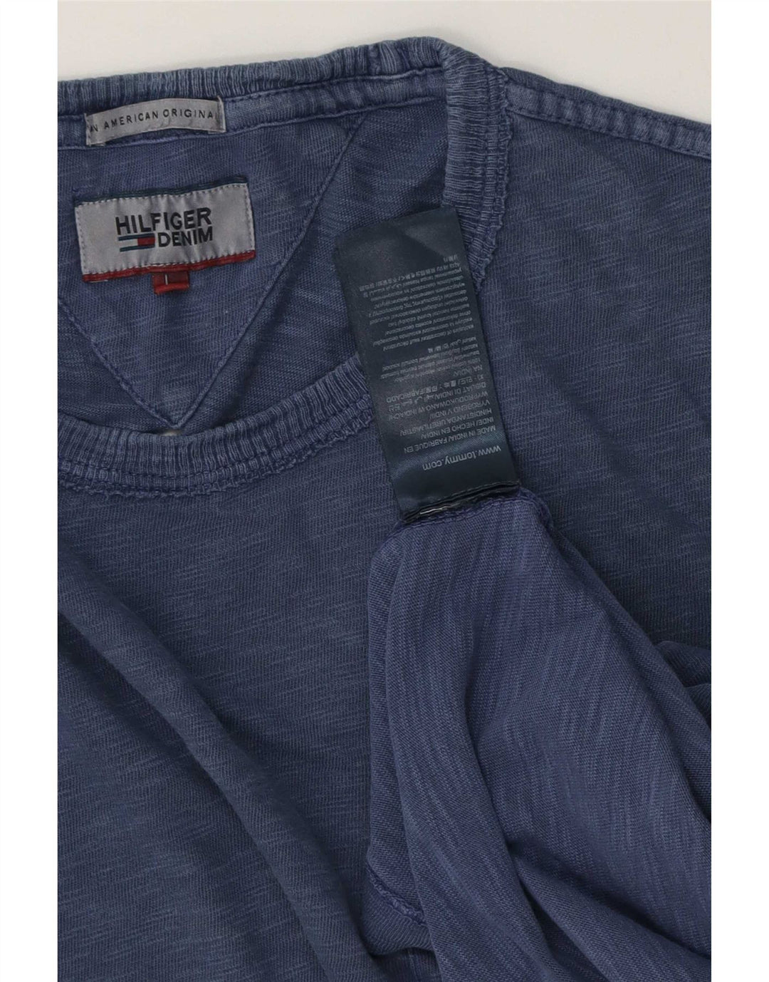 T-shirt da uomo Tommy Hilfiger Top grande in cotone blu
