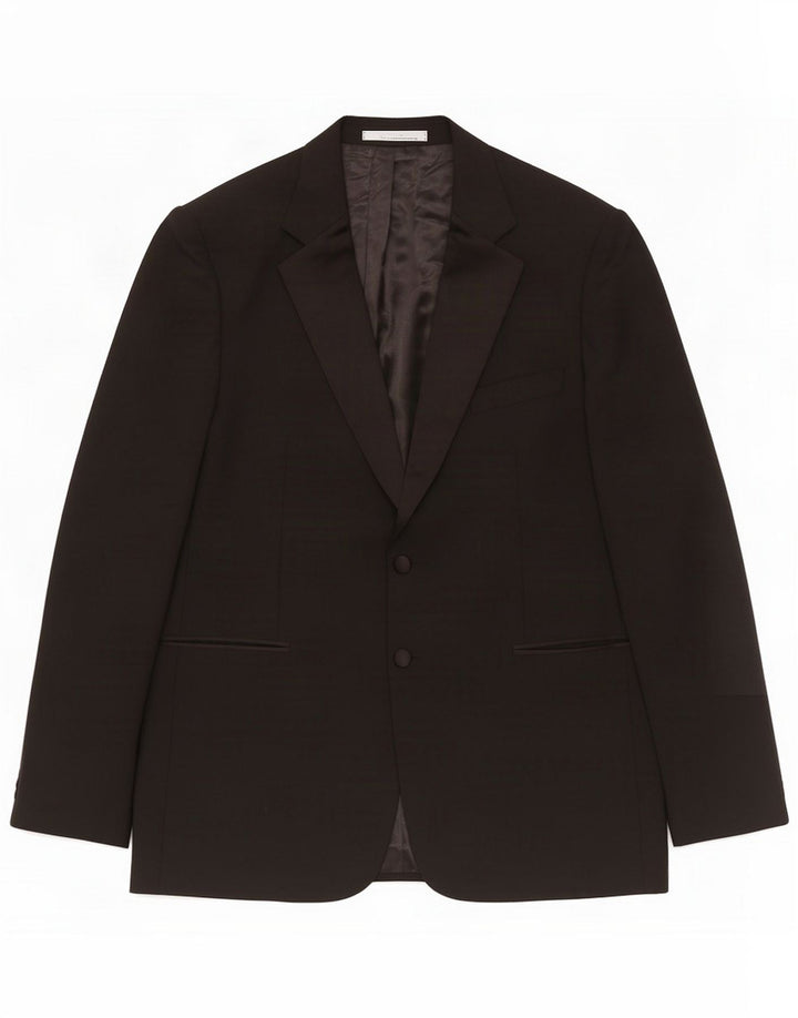 Marks & Spencer Giacca lunga da uomo a 2 bottoni UK 44 XL Lana nera