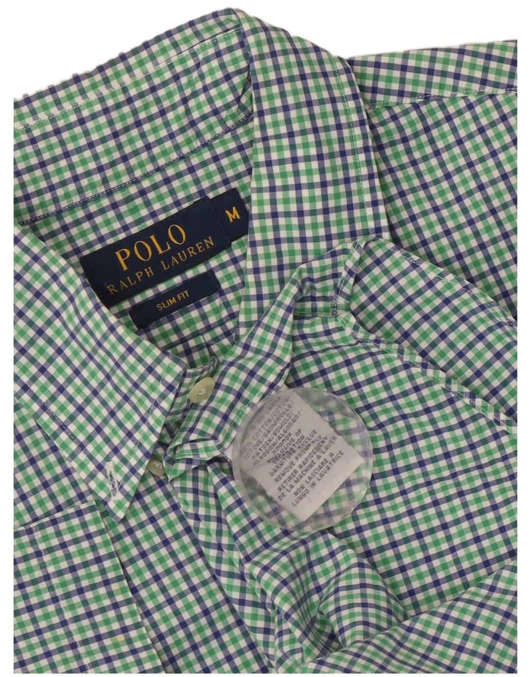 Polo Ralph Lauren Camicia slim fit a maniche corte da uomo a quadri verde medio