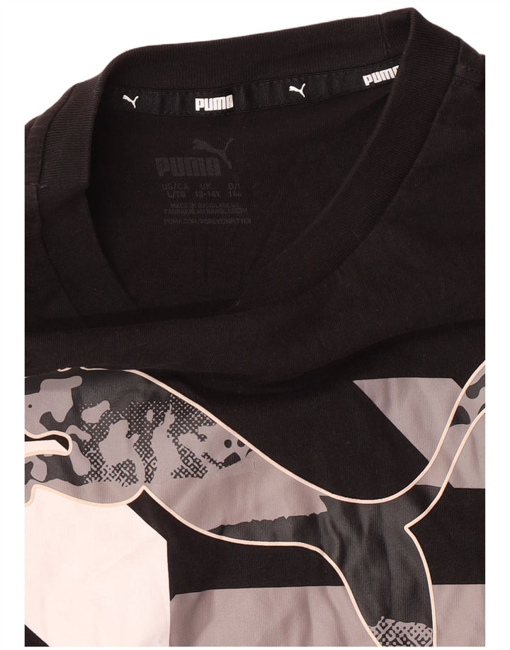 Maglia grafica Puma da ragazzo a maniche lunghe 13-14 anni Nera