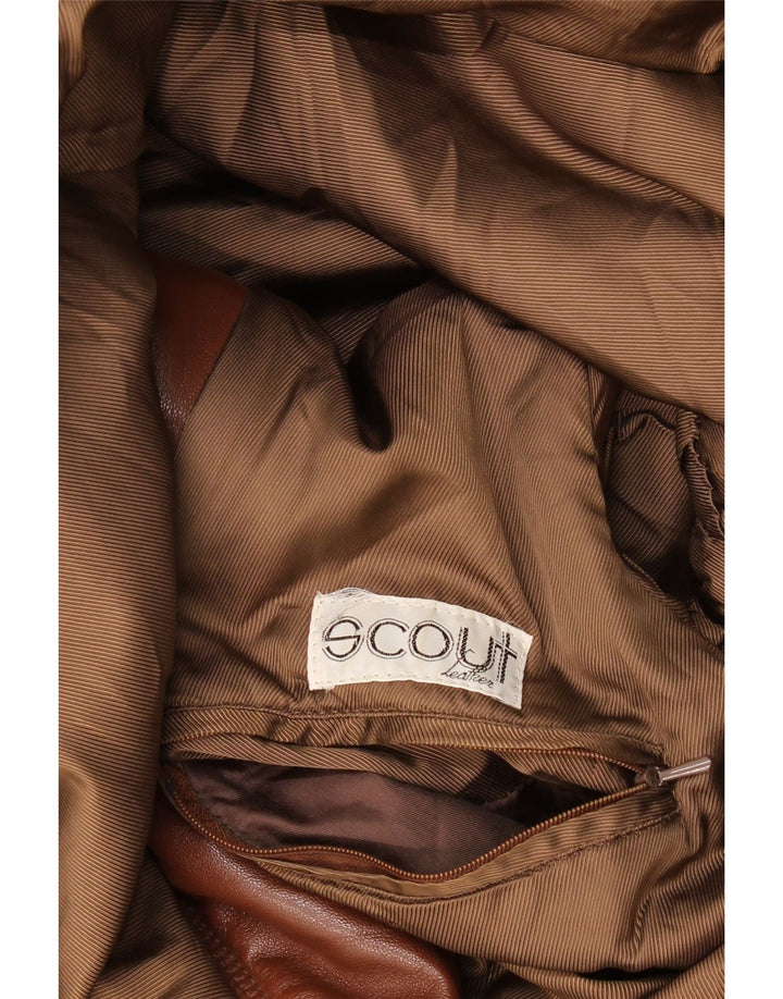 Giacca in pelle da uomo Scout UK 40 grande marrone