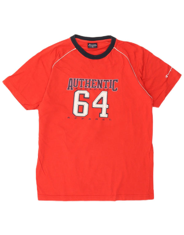 T-shirt grafica da uomo Champion Top XL in cotone rosso