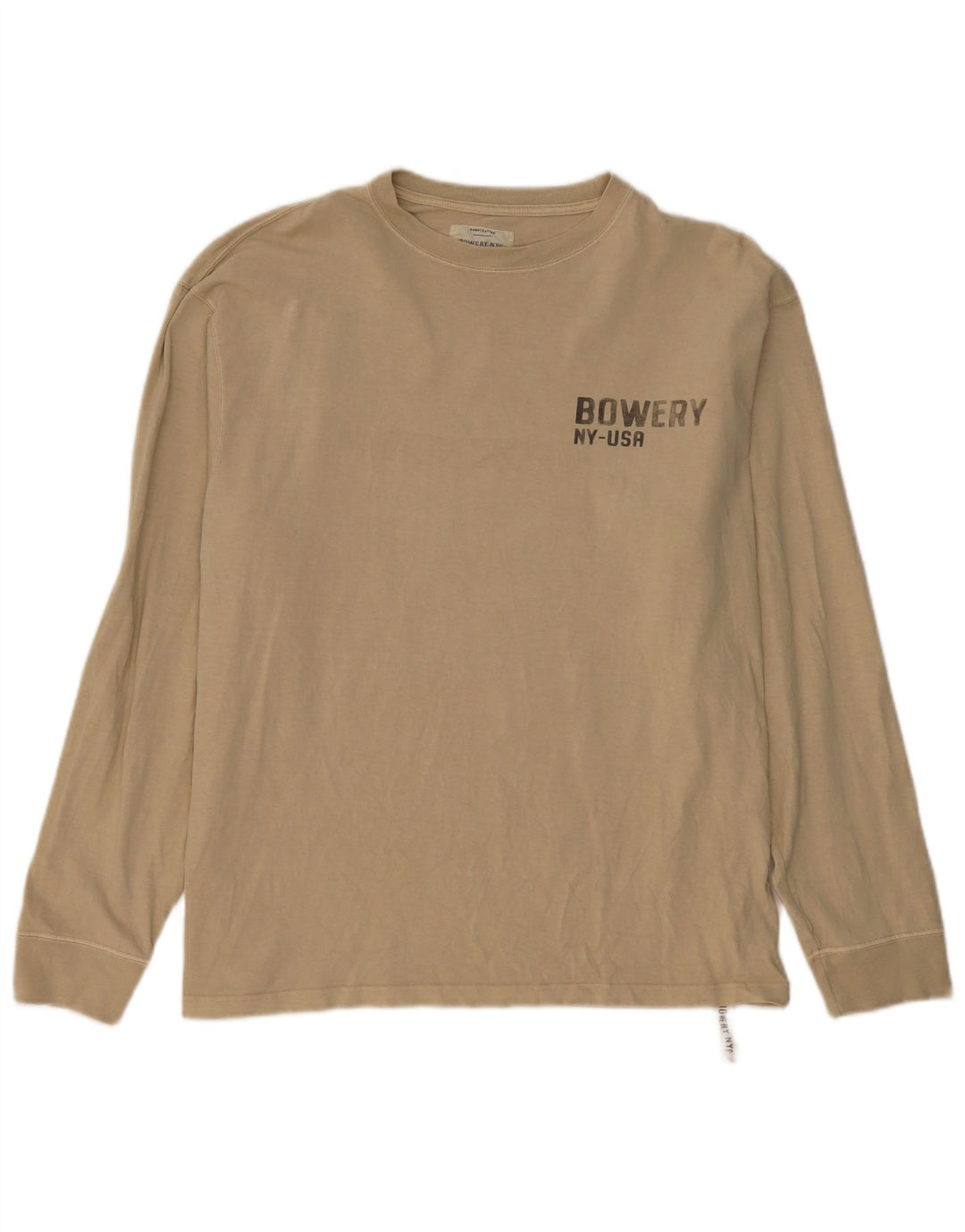 BOWERY Top grafico da uomo a maniche lunghe in cotone beige grande