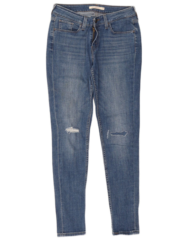 Levi's Donna 535 Jeans Super Skinny Distressed W29 L30 Cotone Blu