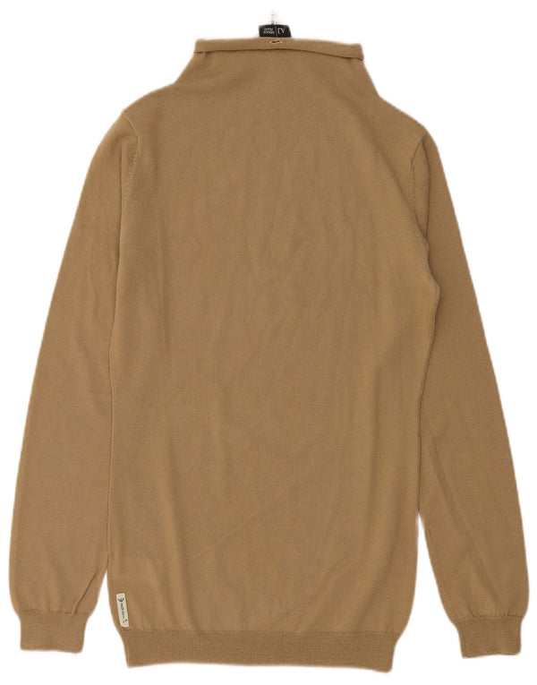 Armani Jeans Maglione da donna con collo alto e collo alto UK 10 Piccolo Beige