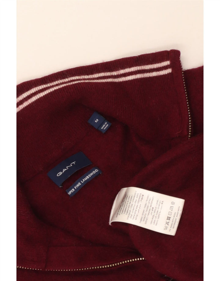 Gant maglione da donna con collo con zip, maglione UK 12, lana d'agnello marrone medio medio