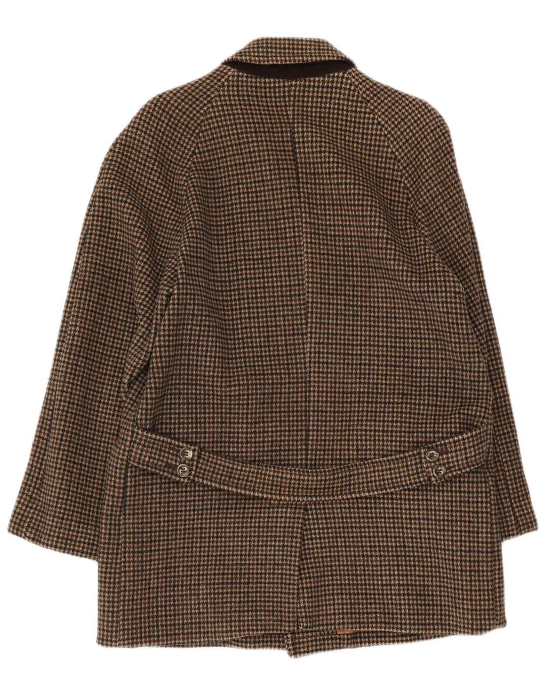 Cappotto vintage da uomo UK 36 piccolo pied de poule marrone