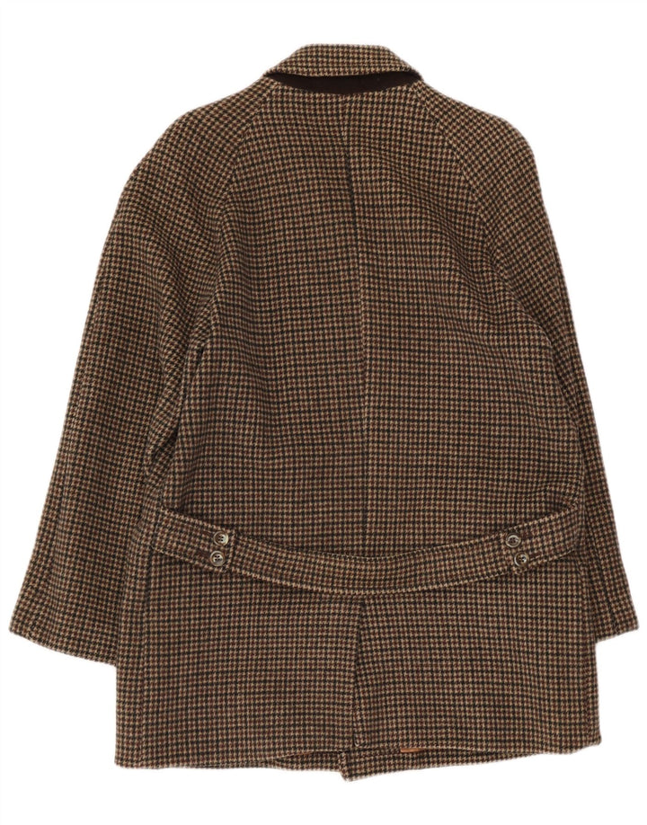 Cappotto vintage da uomo UK 36 piccolo pied de poule marrone