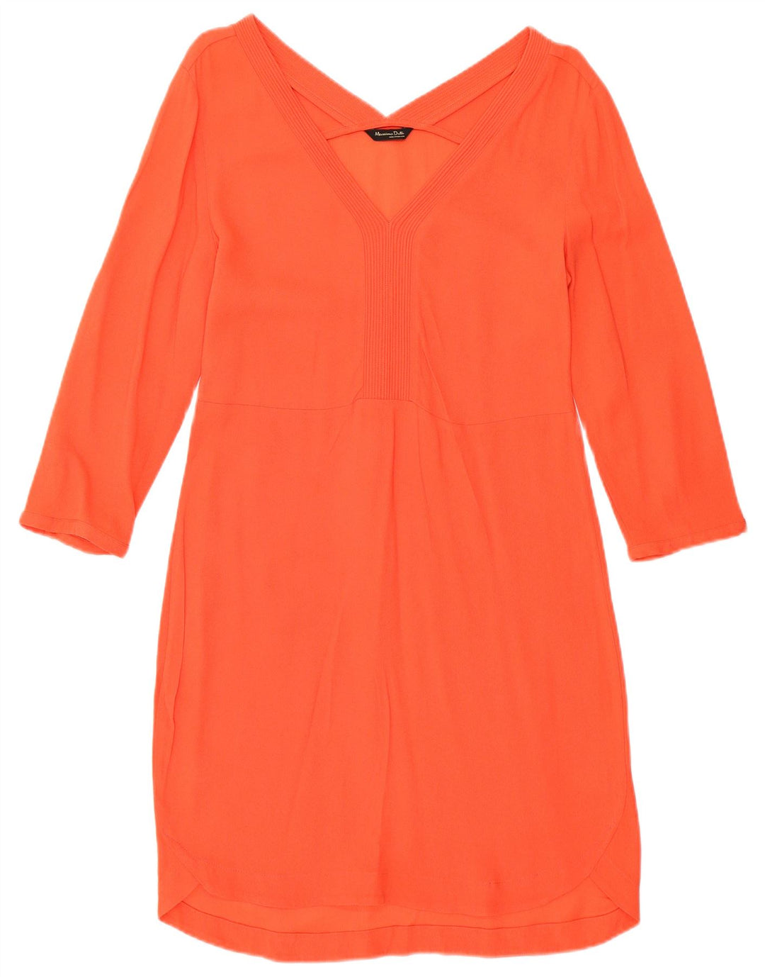 Abito tubino manica 3/4 da donna Massimo Dutti UK 8 piccolo arancione
