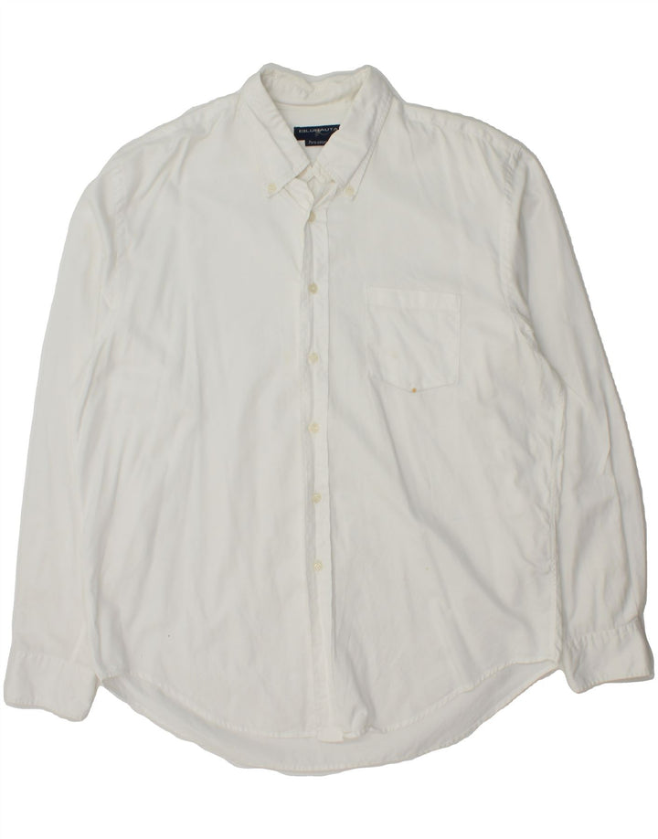 BLUNAUTA Mens Shirt Size 44 XL White Cotton Vintage Blunauta and Second-Hand Blunauta from Messina Hembry 