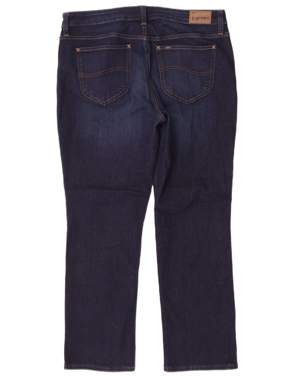 Jeans dritti da donna a vita media, vestibilità regolare, Lee US 14 XL W36 L29 Blu Navy