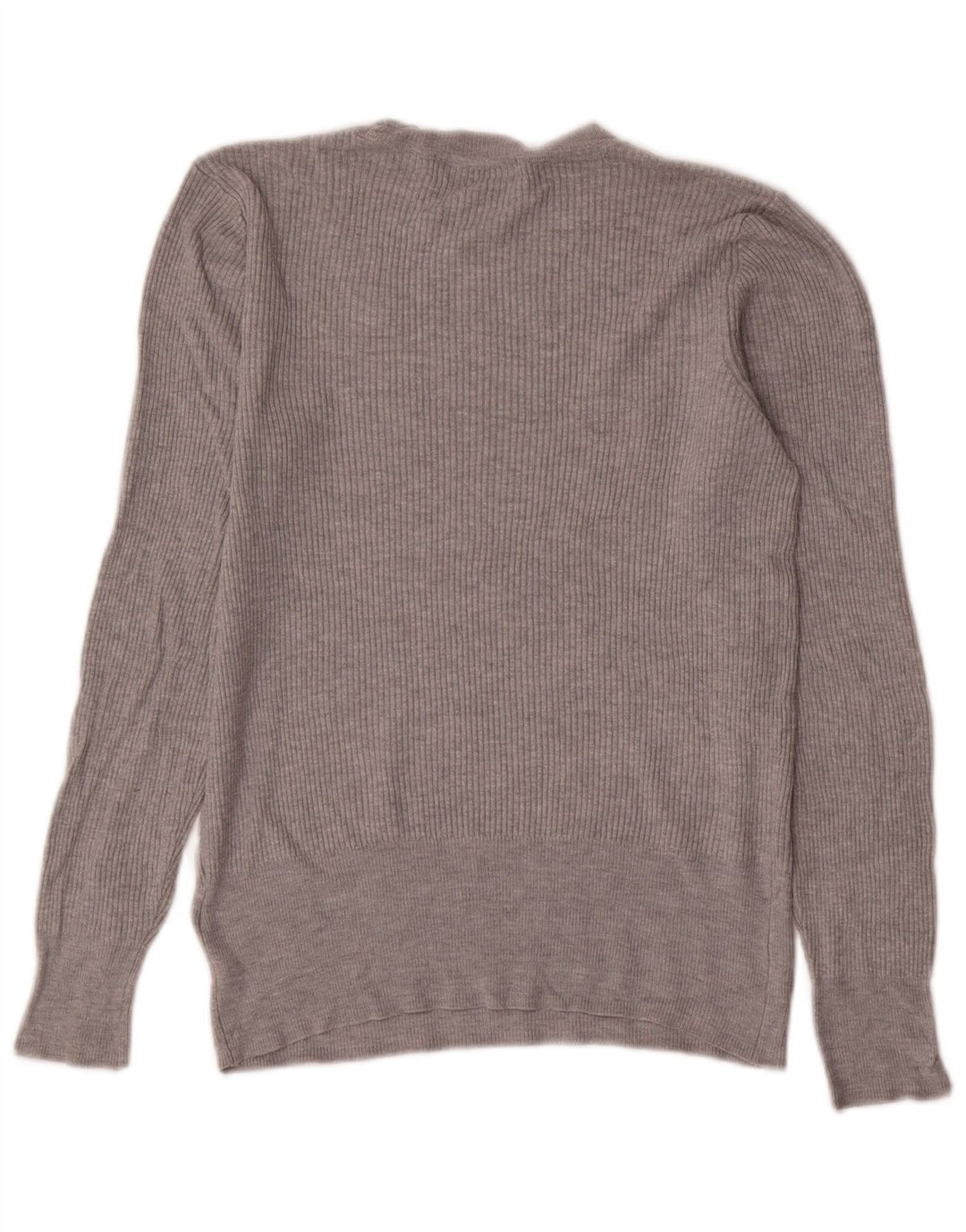 Maglione maglione girocollo da donna Marks & Spencer UK 12 Viscosa grigio medio