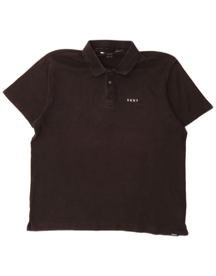 Polo da uomo Dkny grande in cotone nero