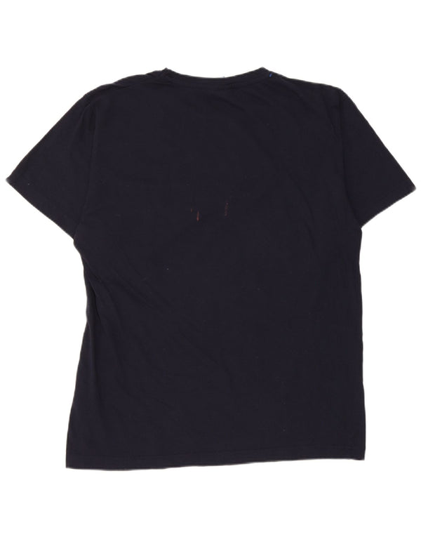 T-shirt grafica da uomo Lotto Top Large in cotone blu navy