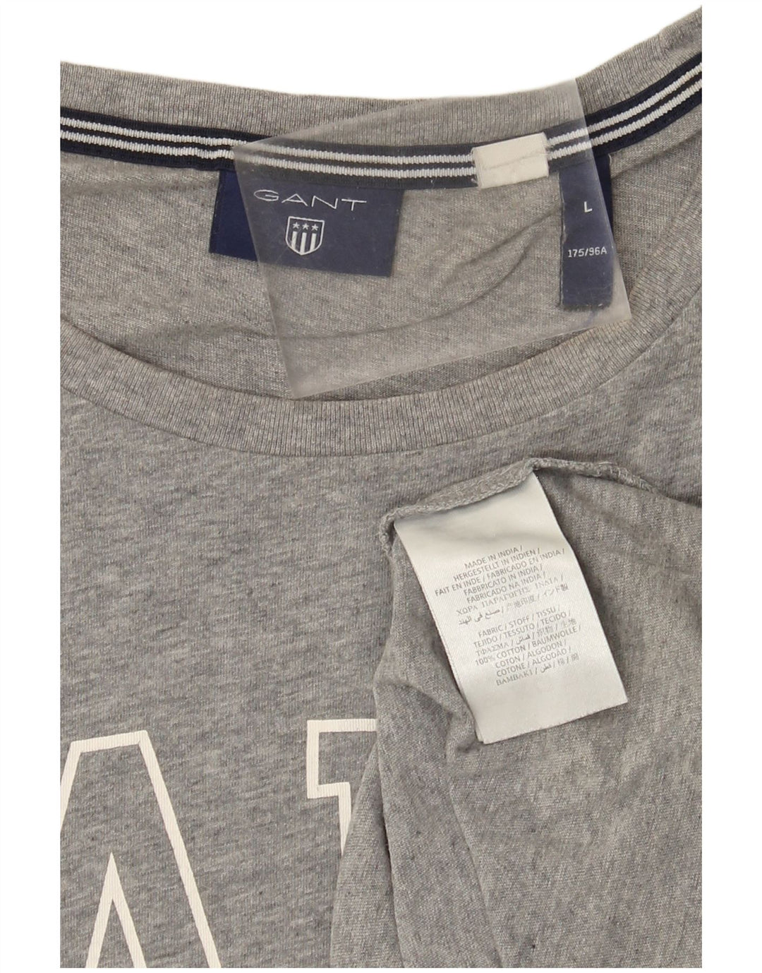Gant T-shirt grafica da uomo Top grande in cotone grigio