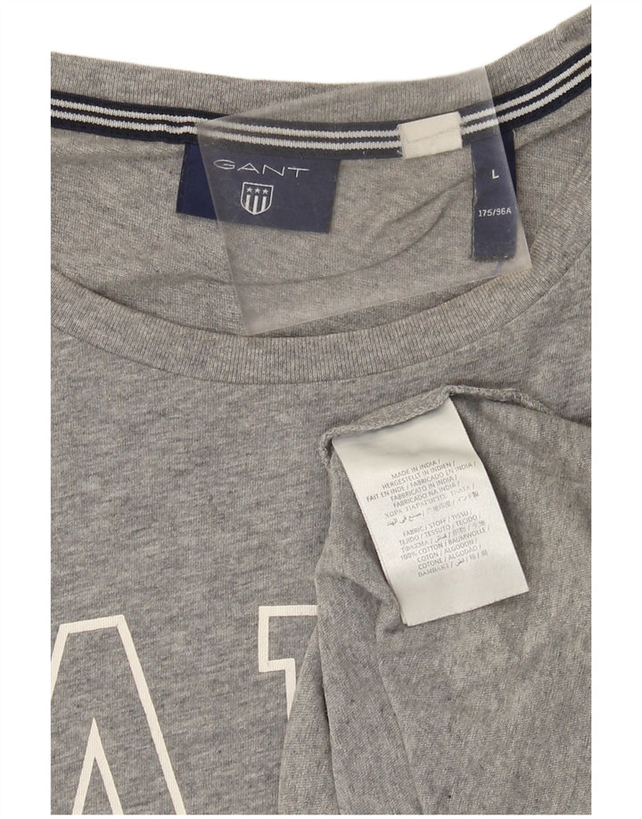 Gant T-shirt grafica da uomo Top grande in cotone grigio
