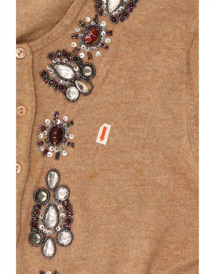 Maglione cardigan con motivo astratto da donna Marks & Spencer UK 14 Marrone medio